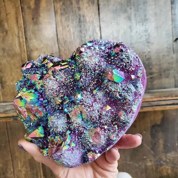 3lbs+ Pineapple Quartz Heart Aura Rainbow Angel Crystal XL Carving1450 Grams